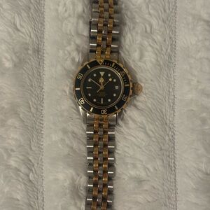 Tag Heuer Two-Tone Gold and Black Diver Watch